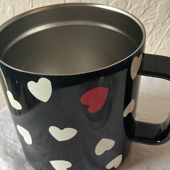 Kate Spade: Black/White/Red Hearts Insulated Mug- 12 oz - Picture 13 of 16